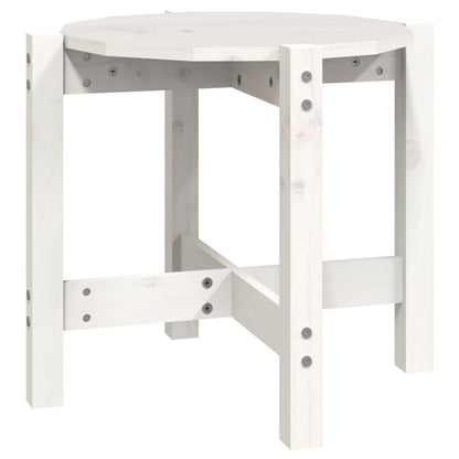 Tavolino da Salotto Bianco Ã˜ 52,5x45 cm Legno Massello di Pino