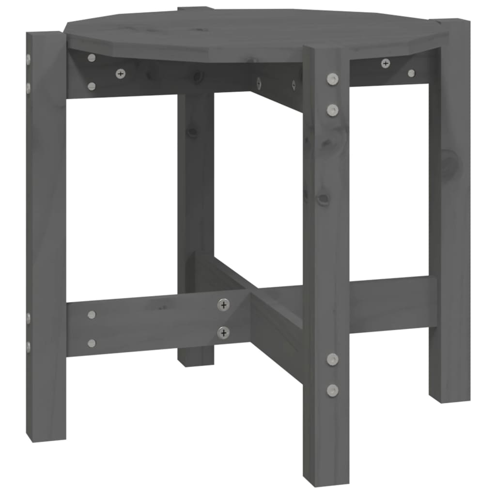Tavolino da Salotto Grigio Ã˜ 52,5x45 cm Legno Massello di Pino