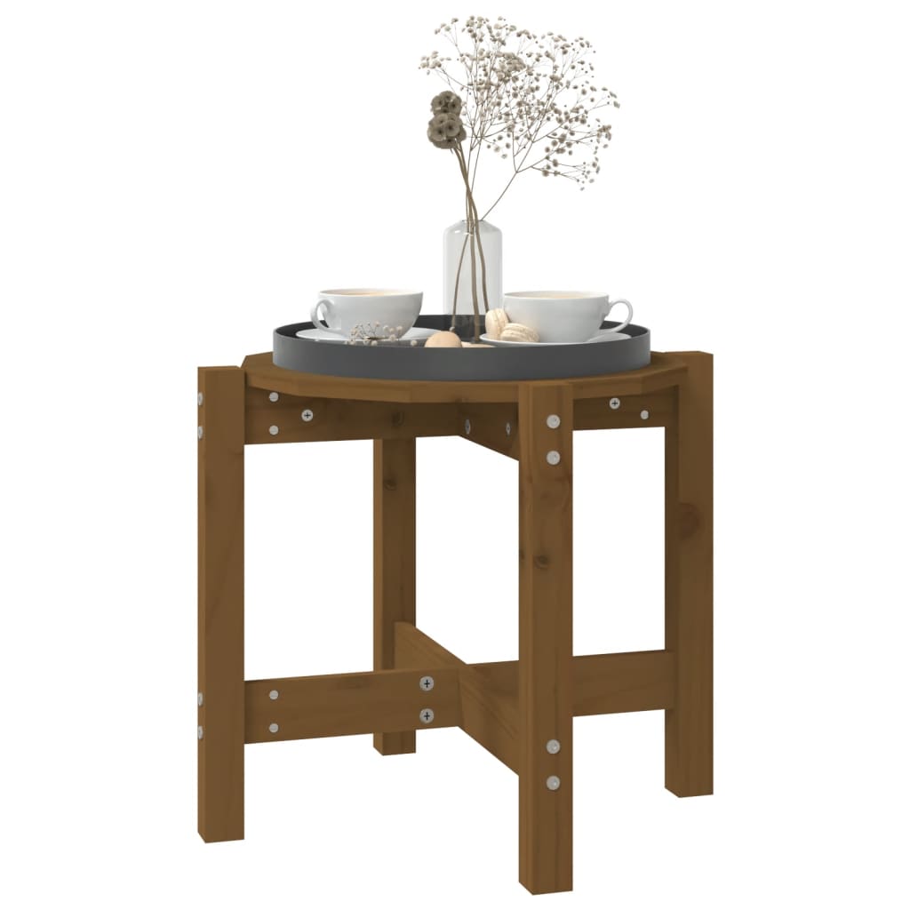 Tavolino da Salotto Ambra Ã˜ 52,5x45cm in Legno Massello di Pino