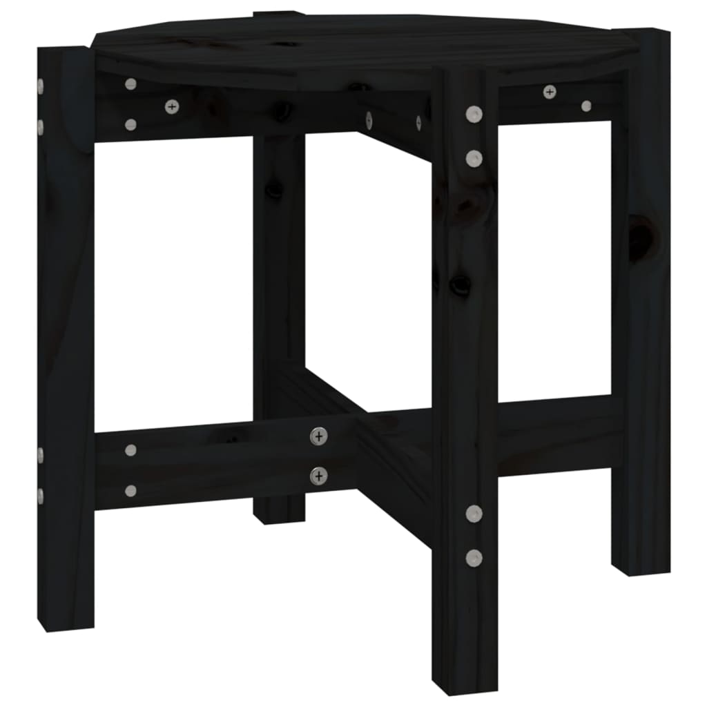 Tavolino da Salotto Nero Ã˜ 52,5x45 cm in Legno Massello di Pino