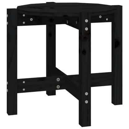 Tavolino da Salotto Nero Ã˜ 52,5x45 cm in Legno Massello di Pino