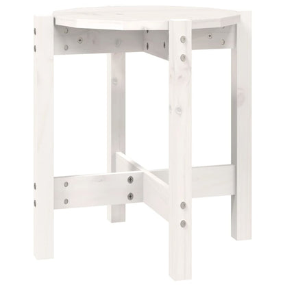 Tavolino da Salotto Bianco Ã˜ 42,5x45 cm Legno Massello di Pino