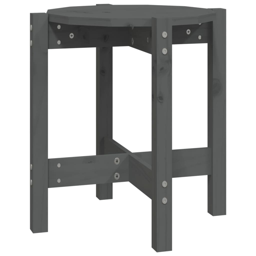 Tavolino da Salotto Grigio Ã˜ 42,5x45 cm Legno Massello di Pino