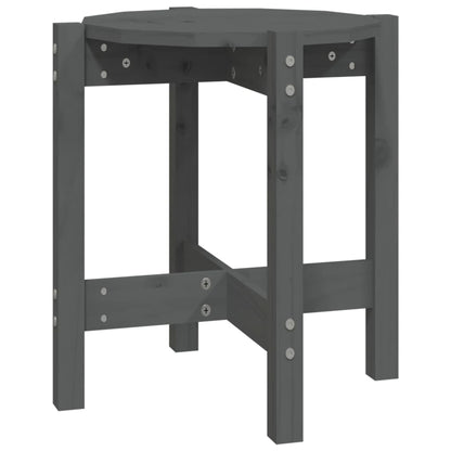 Tavolino da Salotto Grigio Ã˜ 42,5x45 cm Legno Massello di Pino