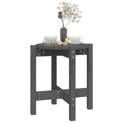 Tavolino da Salotto Grigio Ã˜ 42,5x45 cm Legno Massello di Pino