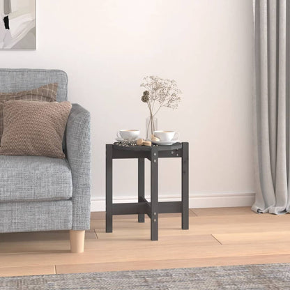 Tavolino da Salotto Grigio Ã˜ 42,5x45 cm Legno Massello di Pino