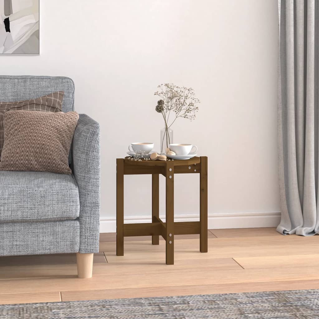 Tavolino da Salotto Ambra Ã˜ 42,5x45cm in Legno Massello di Pino