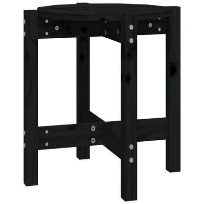 Tavolino da Salotto Nero Ã˜ 42,5x45 cm in Legno Massello di Pino