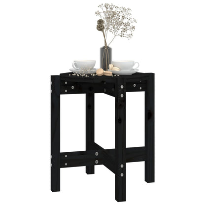 Tavolino da Salotto Nero Ã˜ 42,5x45 cm in Legno Massello di Pino