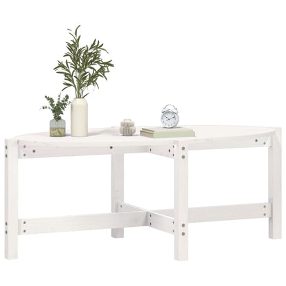 Tavolino da Salotto Bianco 118x63x45 cm Legno Massello di Pino