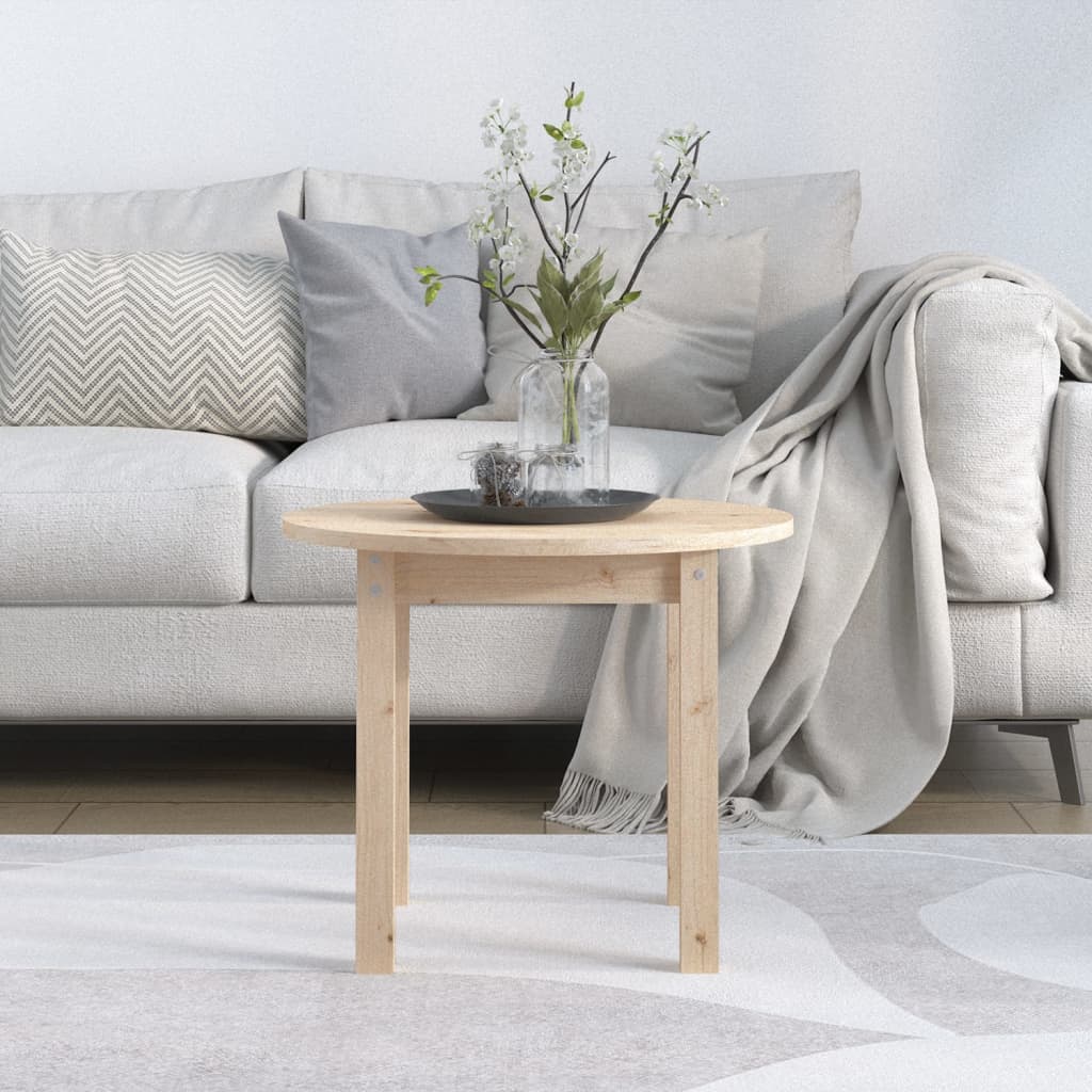 Tavolino da Salotto Ã˜ 55x45 cm in Legno Massello di Pino