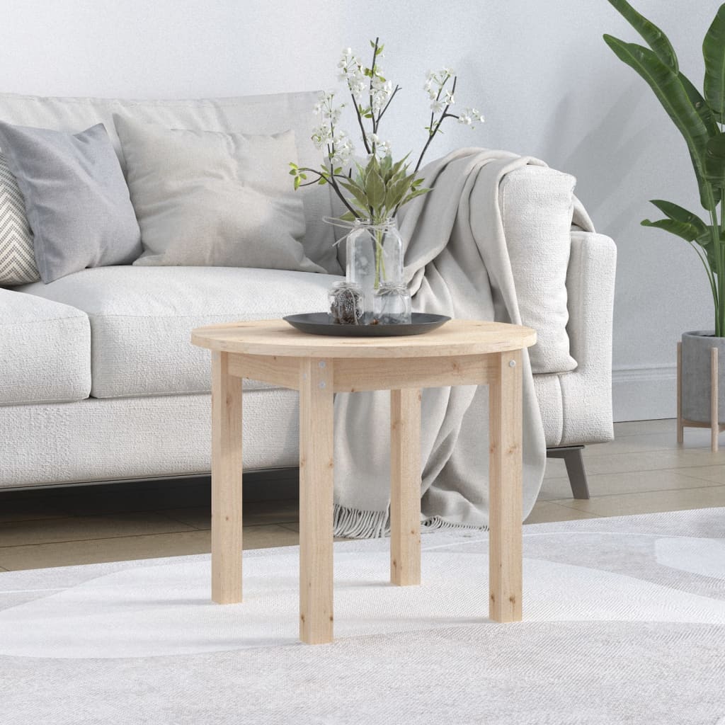 Tavolino da Salotto Ã˜ 55x45 cm in Legno Massello di Pino