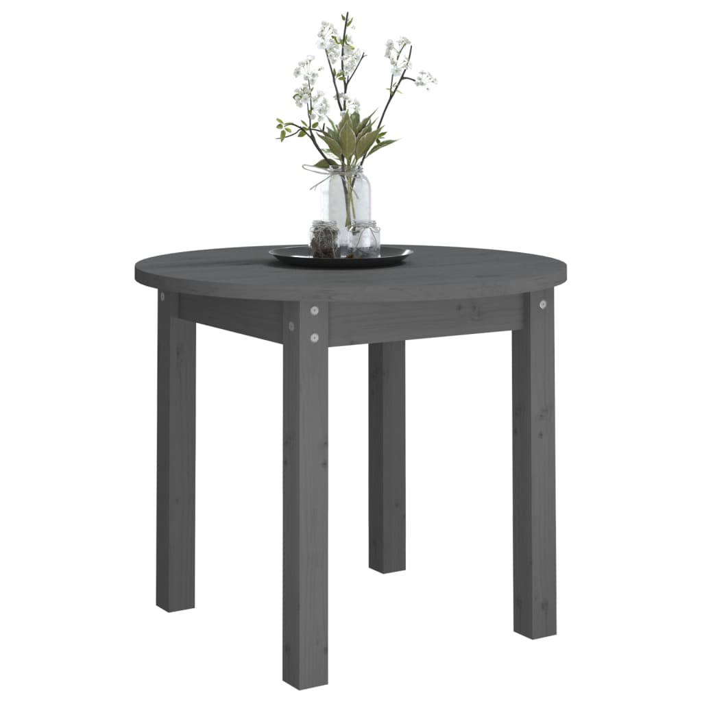 Tavolino da Salotto Grigio Ã˜ 55x45 cm in Legno Massello di Pino