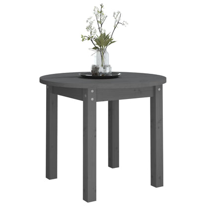Tavolino da Salotto Grigio Ã˜ 55x45 cm in Legno Massello di Pino