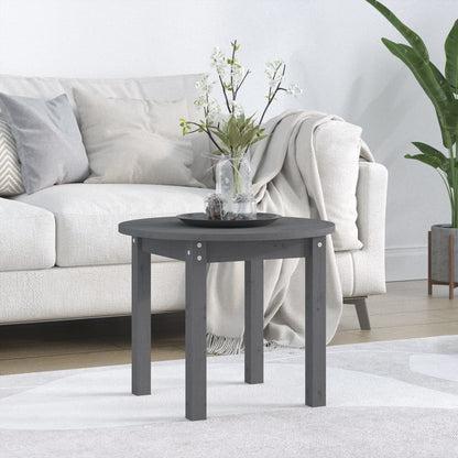 Tavolino da Salotto Grigio Ã˜ 55x45 cm in Legno Massello di Pino