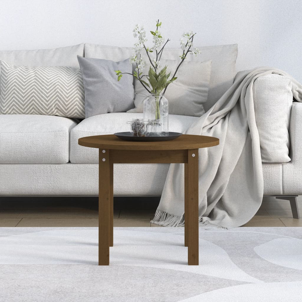 Tavolino da Salotto Ambra Ã˜ 55x45 cm in Legno Massello di Pino