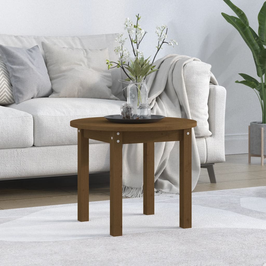 Tavolino da Salotto Ambra Ã˜ 55x45 cm in Legno Massello di Pino