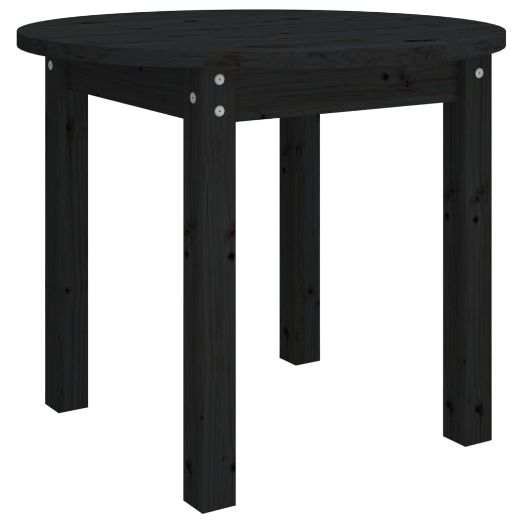 Tavolino da Salotto Nero Ã˜ 55x45 cm in Legno Massello di Pino