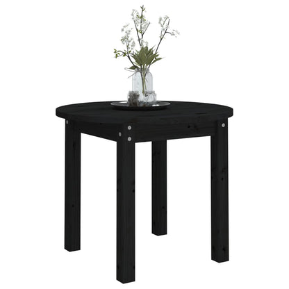 Tavolino da Salotto Nero Ã˜ 55x45 cm in Legno Massello di Pino