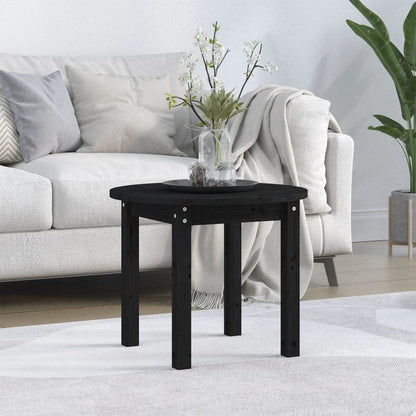 Tavolino da Salotto Nero Ã˜ 55x45 cm in Legno Massello di Pino