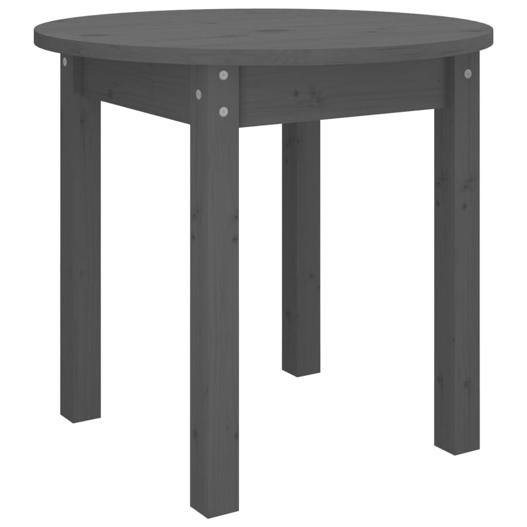 Tavolino da Salotto Grigio Ã˜ 45x40 cm in Legno Massello di Pino
