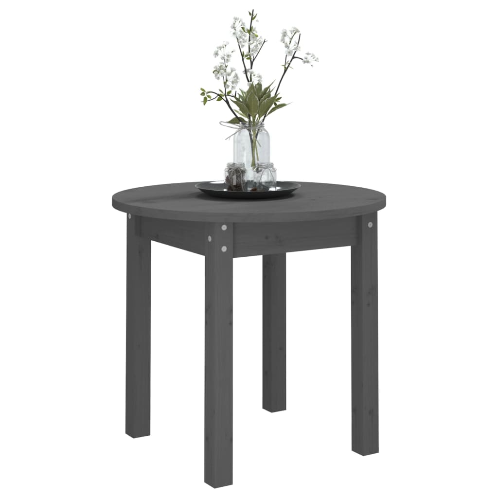 Tavolino da Salotto Grigio Ã˜ 45x40 cm in Legno Massello di Pino