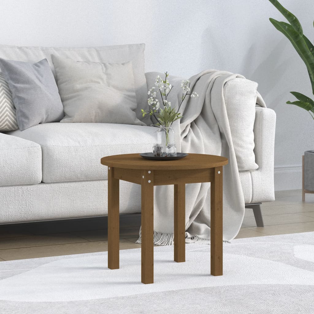 Tavolino da Salotto Ambra Ø 45x40 cm in Legno Massello di Pino