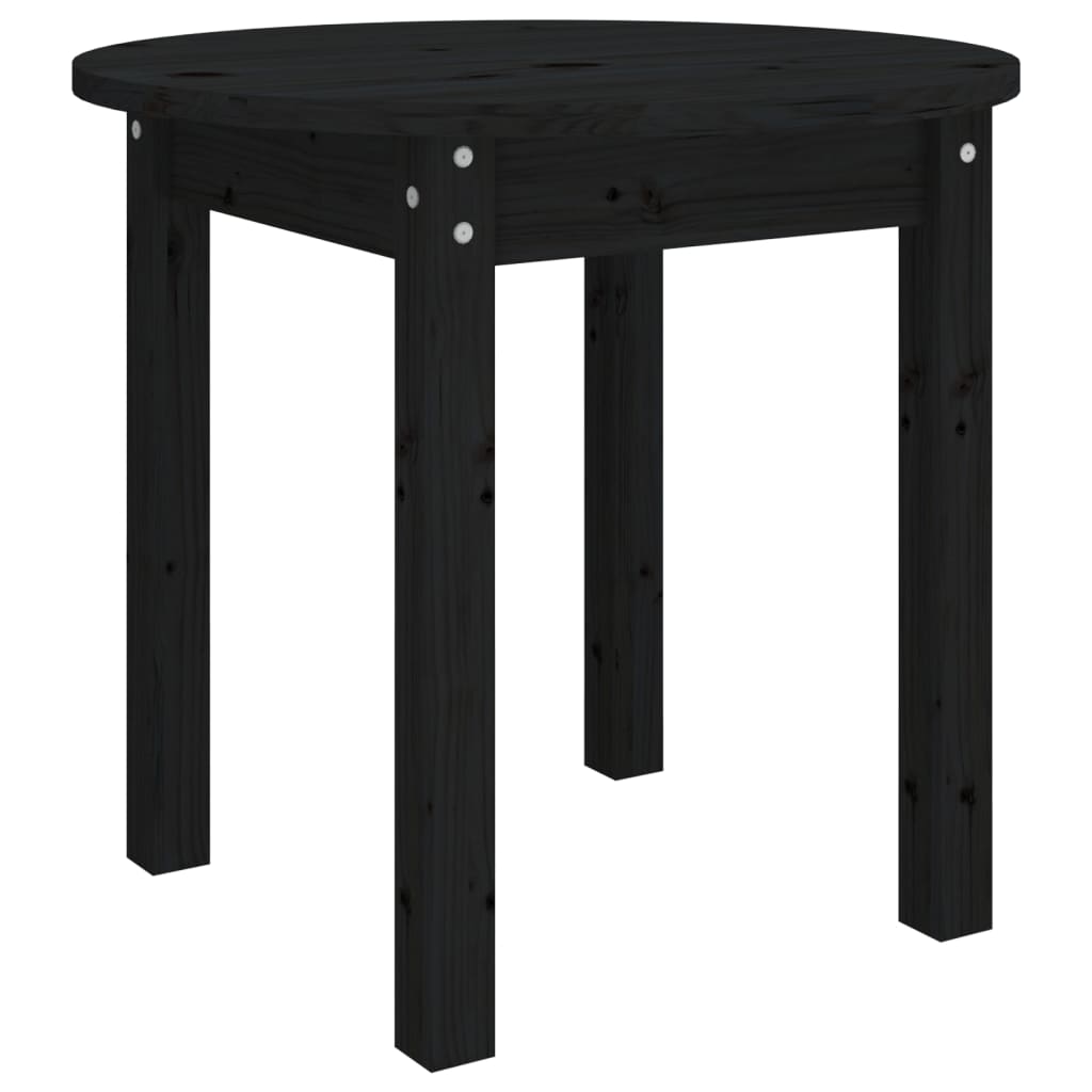Tavolino da Salotto Nero Ã˜ 45x40 cm in Legno Massello di Pino