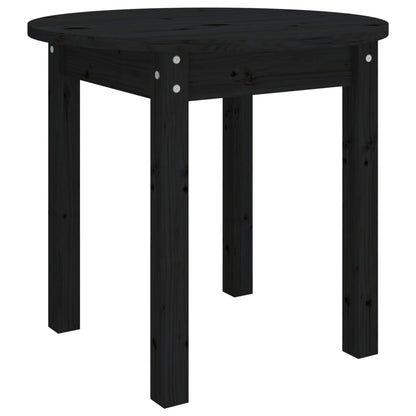 Tavolino da Salotto Nero Ã˜ 45x40 cm in Legno Massello di Pino