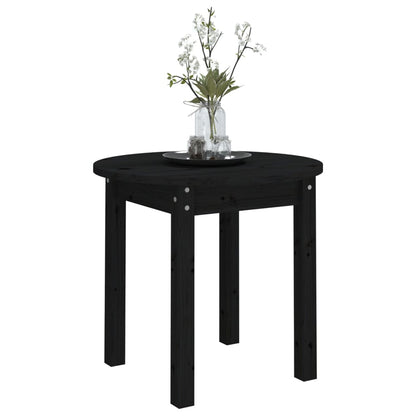 Tavolino da Salotto Nero Ã˜ 45x40 cm in Legno Massello di Pino