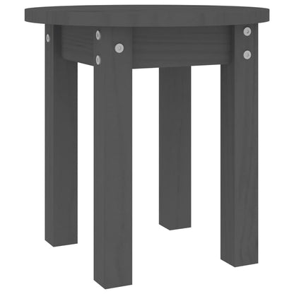 Tavolino da Salotto Grigio Ã˜ 35x35 cm in Legno Massello di Pino