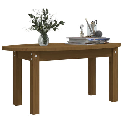 Tavolino da Salotto Ambra 80x40x35 cm in Legno Massello di Pino