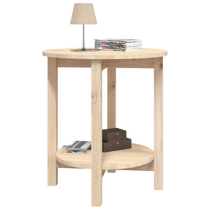 Tavolino da Salotto Ø 55x60 cm in Legno Massello di Pino