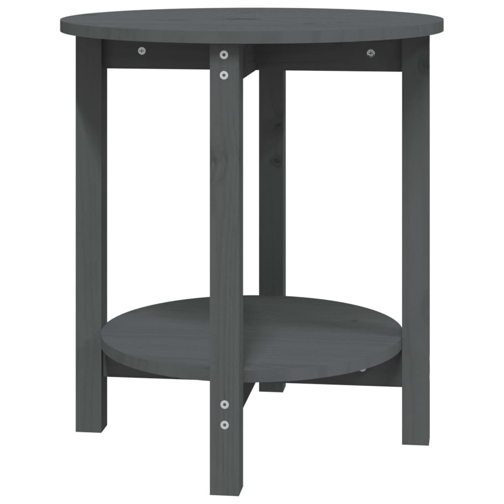 Tavolino da Salotto Grigio Ã˜ 55x60 cm in Legno Massello di Pino