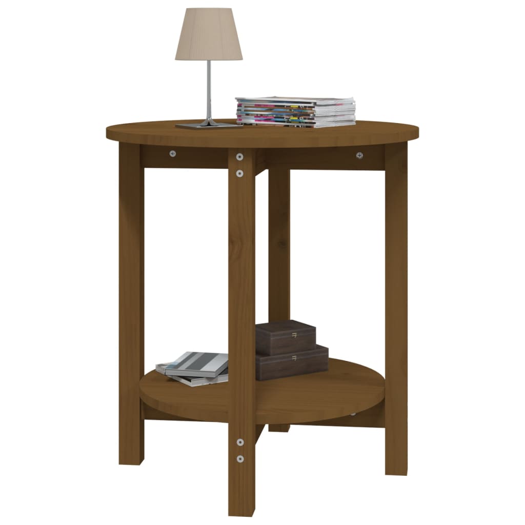Tavolino da Salotto Ambra Ø 55x60 cm in Legno Massello di Pino