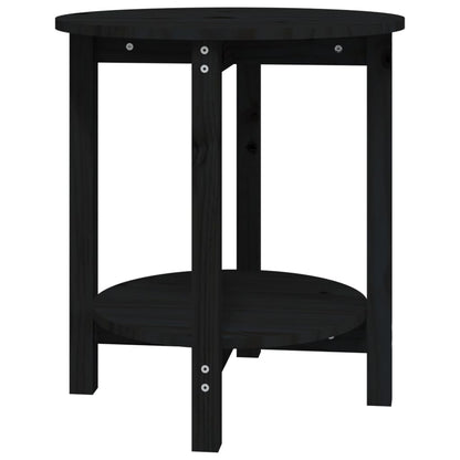 Tavolino da Salotto Nero Ã˜ 55x60 cm in Legno Massello di Pino
