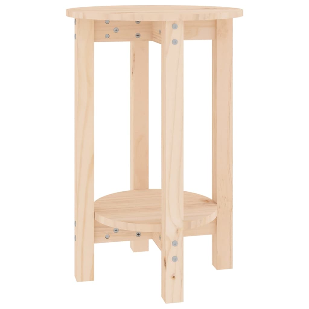 Tavolino da Salotto Ø 40x60 cm in Legno Massello di Pino