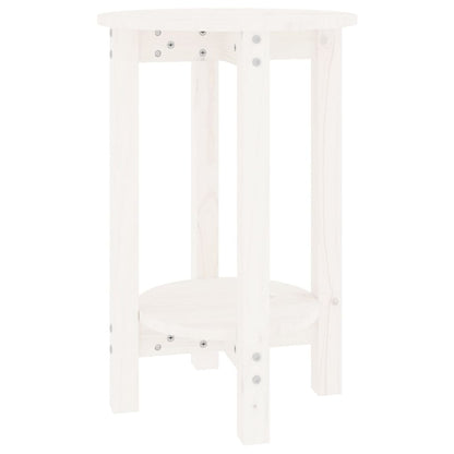 Tavolino da Salotto Bianco Ã˜ 40x60 cm in Legno Massello di Pino