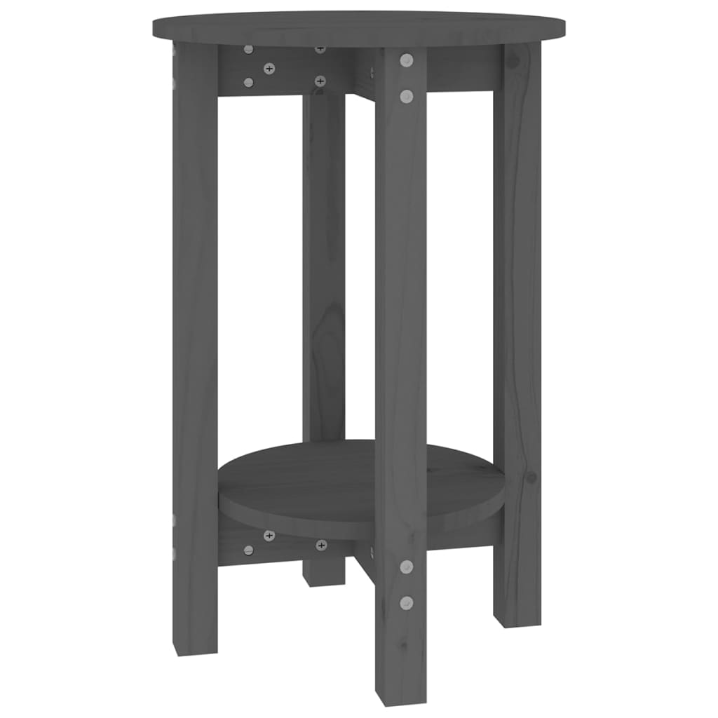 Tavolino da Salotto Grigio Ã˜ 40x60 cm in Legno Massello di Pino