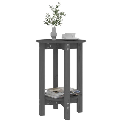 Tavolino da Salotto Grigio Ã˜ 40x60 cm in Legno Massello di Pino