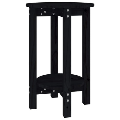 Tavolino da Salotto Nero Ã˜ 40x60 cm in Legno Massello di Pino