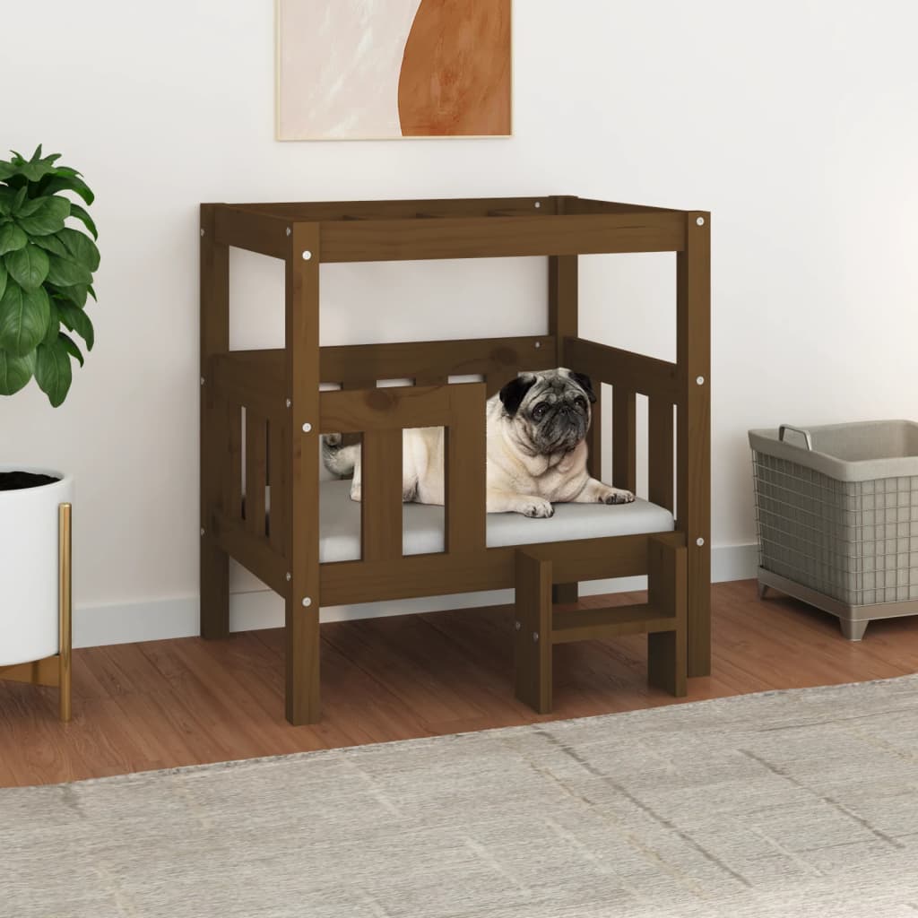 Cuccia per Cani Ambra 65,5x43x70 cm in Legno Massello di Pino