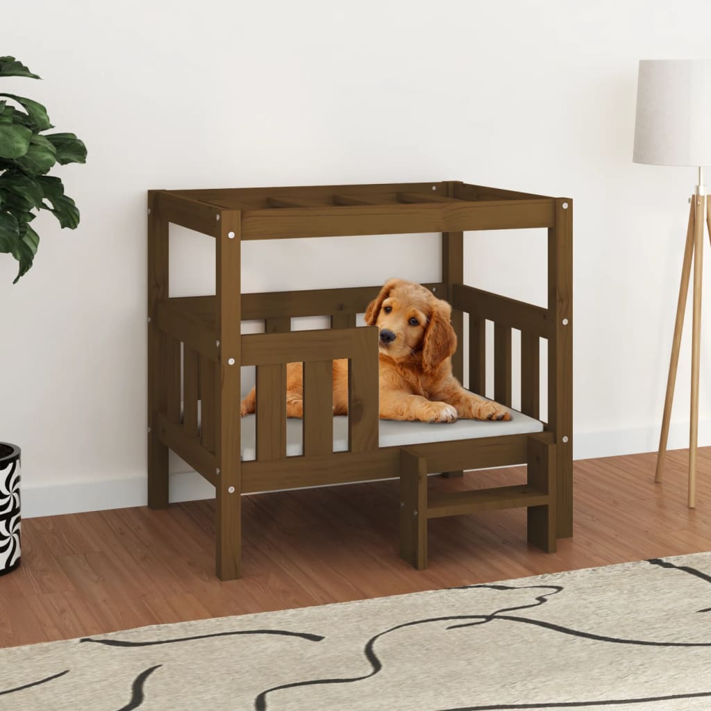 Cuccia per Cani Ambra 75,5x63,5x70 cm in Legno Massello di Pino