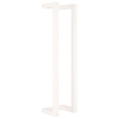 Portasciugamani Bianco 23x18x90 cm in Legno Massello di Pino