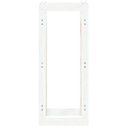 Portalegna Bianco 41x25x100 cm in Legno Massello di Pino