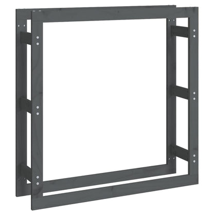 Portalegna Grigio 100x25x100 cm in Legno Massello di Pino