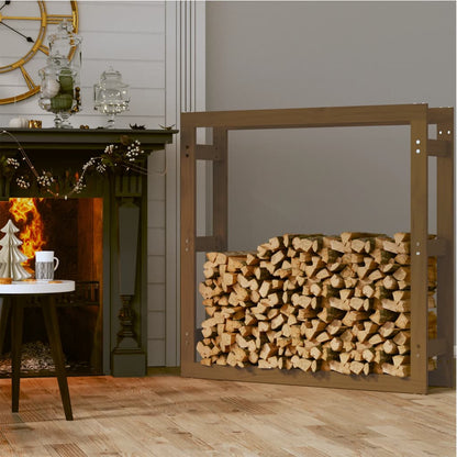 Â Portalegna Marrone Ambra 100x25x100cm Legno Massello di Pino