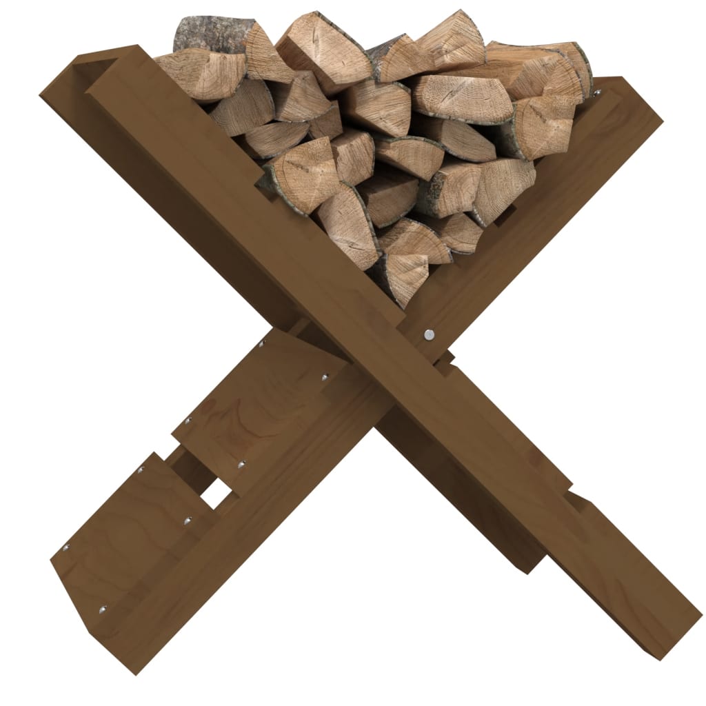 Portaceppi Marrone Ambra 47x39,5x48cm in Legno Massello di Pino