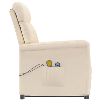 Poltrona Massaggiante Elettrica Beige in Microfibra