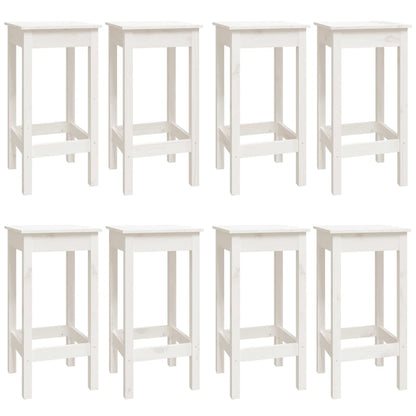 Set da Bar 9 pz Bianco in Legno Massello di Pino